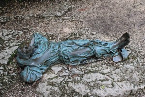 A reclining St Francis at the Eremo dei Carcerai